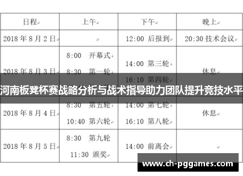 河南板凳杯赛战略分析与战术指导助力团队提升竞技水平